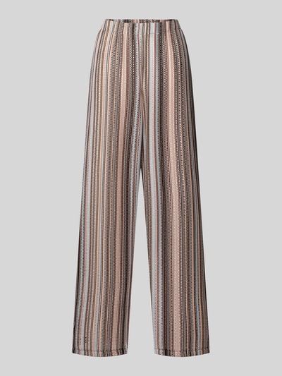 Produktfoto, Wide Leg Hose im Allover-Look mit elastischem Bund von Smith and Soul, Material-Mix mit Stretch-Anteil, vertikale Streifen, vielseitige Farben