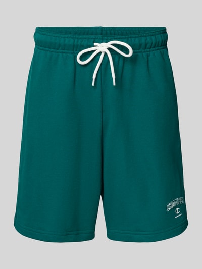 Produktfoto, Sweatshorts mit Logo und elastischem Bund von CHAMPION in Grün, Baumwoll-Mix, Tunnelzug, Regular Fit, strukturierte Oberfläche