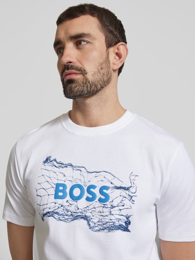 BOSS Orange T-shirt z nadrukiem z logo Biały 3