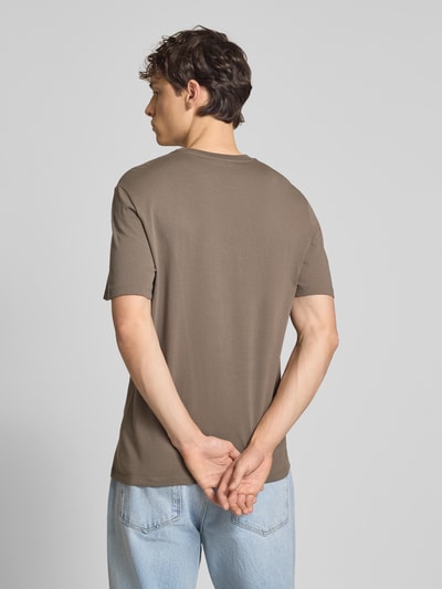 Calvin Klein Jeans T-shirt met geribde ronde hals Leem - 5