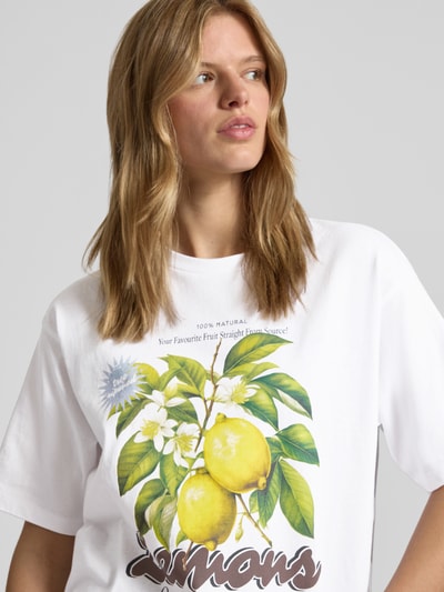 JJXX Loose Fit T-Shirt mit Motiv-Print Modell 'MILLOW' Weiss 3