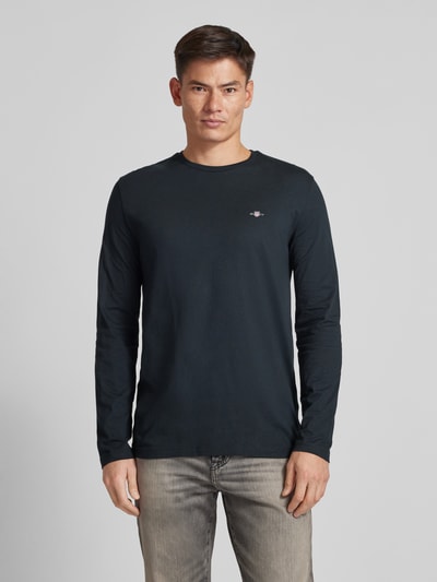 Gant Longsleeve mit Label-Stitching Black 4