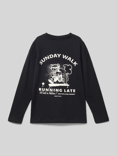 s.Oliver RED LABEL Bluzka z długim rękawem o kroju regular fit z mieszanki dżerseju i bawełny Czarny 3