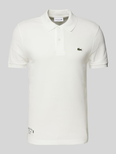 Lacoste Koszulka polo o kroju slim fit z naszywką z logo Złamany biały 2