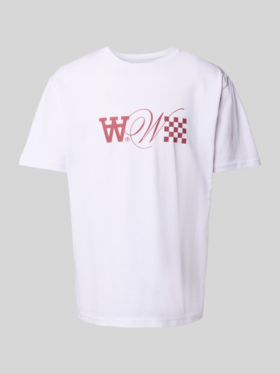 Wood Wood T-Shirt mit Logo-Print Modell 'Ace' Weiss 2