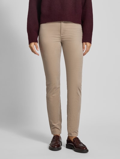 Marc O'Polo Spodnie materiałowe o kroju slim fit z mieszanki bawełny model ‘ALKEA’ Kamienny 4