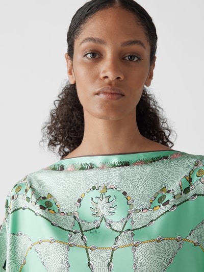 Emilio Pucci Seidenkleid mit Allover-Muster Hellgrün 3