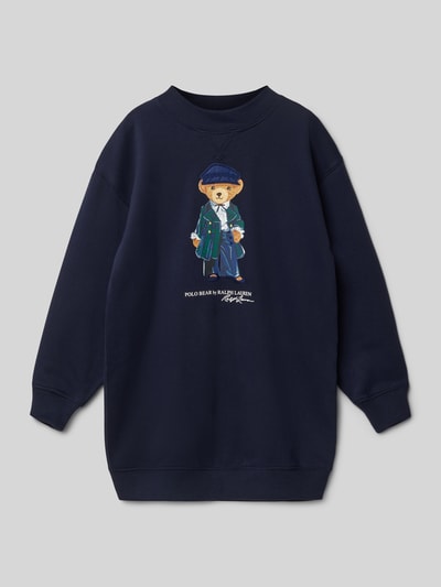 Polo Ralph Lauren Kids Sweatkleid mit Stitching-Details Modell 'BEAR' Marine 1