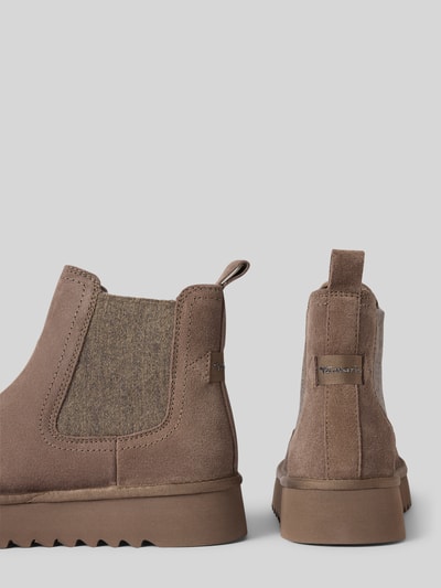 Tamaris Mocassins van leermix in Chelsea-stijl Taupe - 2