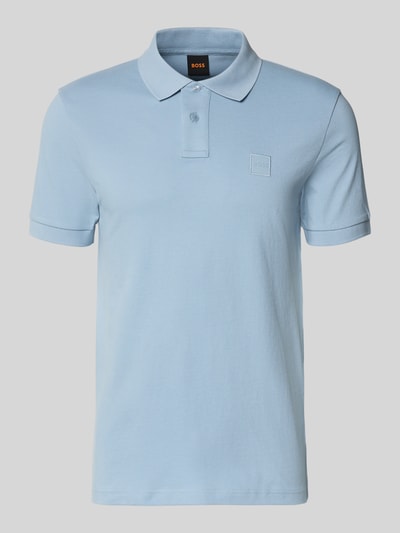 BOSS Orange Regular Fit Poloshirt aus Baumwoll-Mix Modell 'PASSENGER' Hellblau 2
