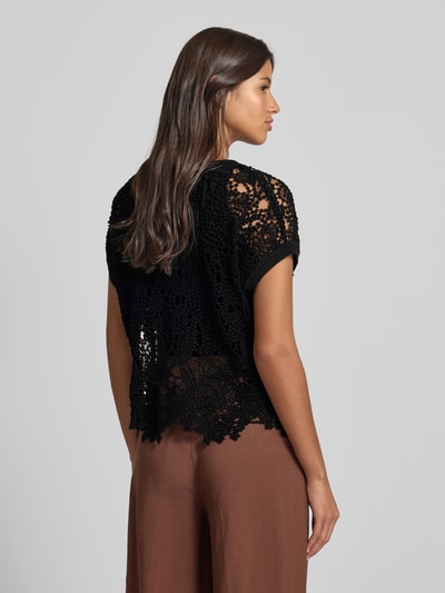 monari Bluzka z dzianiny z okrągłym dekoltem Czarny 5