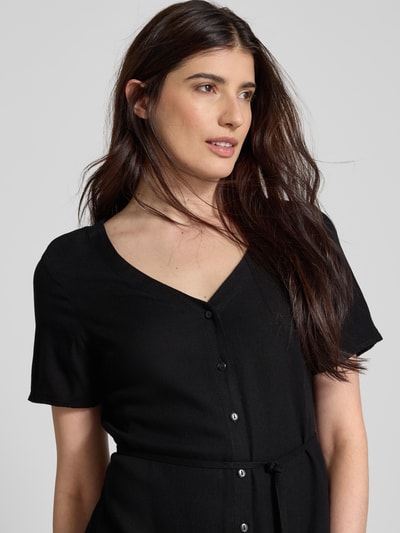 Vero Moda Loose Fit Minikleid aus Viskose-Leinen-Mix Modell 'MYMILO' Black 3