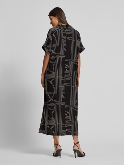 Jake*s Collection Midikleid mit Hemdblusenkragen Black 5