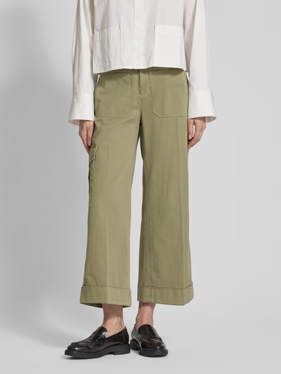 Lauren Ralph Lauren Loose fit broek met cargozakken, model 'ZABRENAH' Olijfgroen - 4