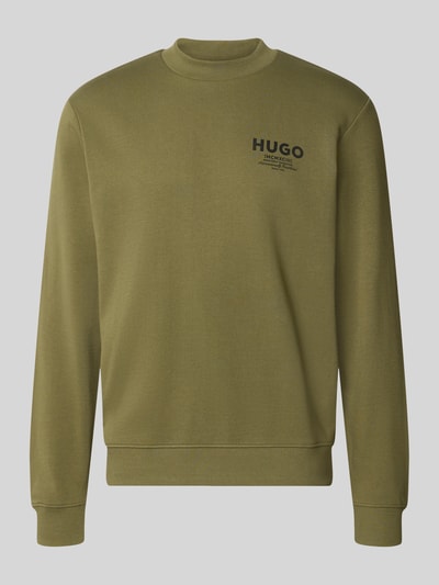 Produktfoto, zielona bluza Regular Fit Sweatshirt aus reiner Baumwolle Modell 'Nespon' von HUGO, gładka faktura, Herren Sweatshirt von HUGO Blue