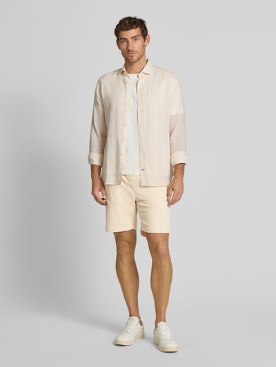 Mazine Regular fit korte broek van corduroy Offwhite - 1