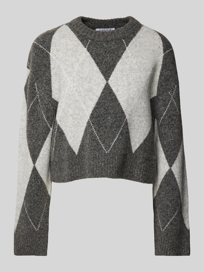 EDITED Gebreide pullover met ribboorden, model 'Doro' Donkergrijs - 2