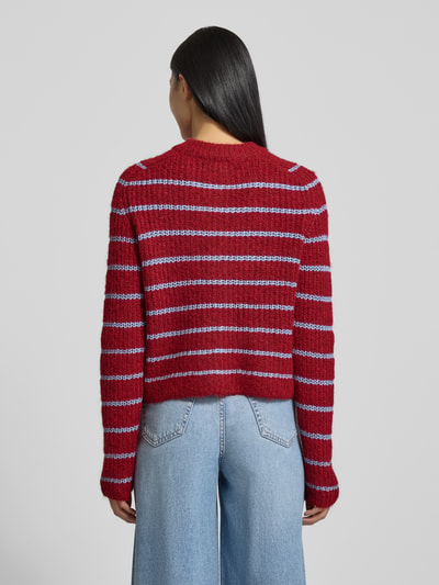 VERO MODA Kurtka z dzianiny o kroju regular fit z dodatkiem wełny model ‘AWESOME SHINE’ Bordowy 5