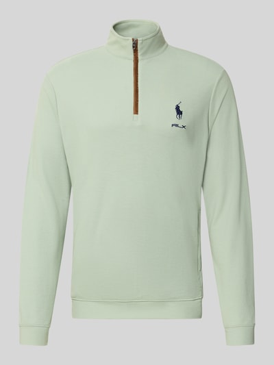 Polo Ralph Lauren Regular Fit Troyer mit kurzem Reißverschluss Hellgruen 1