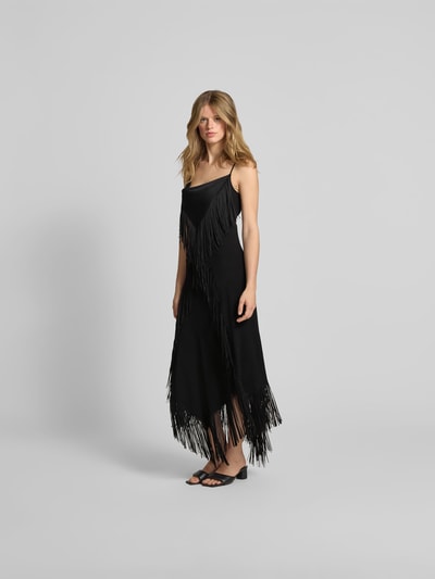 Rabanne Midikleid mit Ausfransungen Black 1