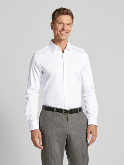 JOOP! Collection Slim Fit Business-Hemd mit Kentkragen Modell 'Pit' Weiss 4