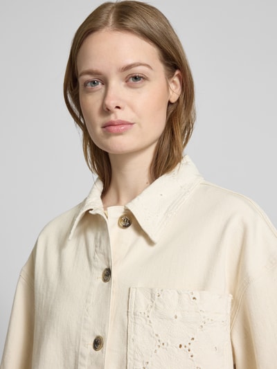 MOS MOSH Jack met opgestikte borstzak, model 'Cent Clay' Ecru - 3