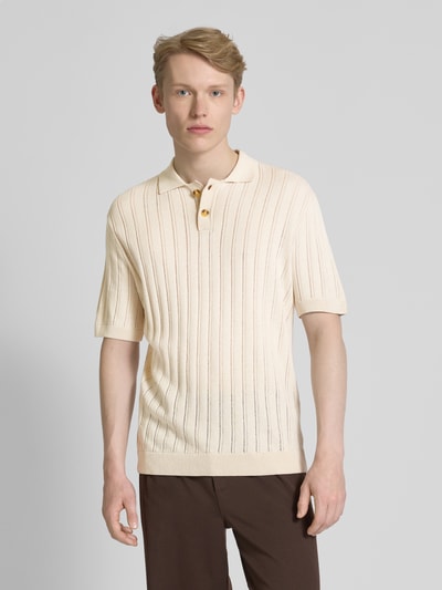 Only & Sons Koszulka polo kroju regular fit z fakturowanym wzorem model ‘KENT LIFE’ Beżowy 4