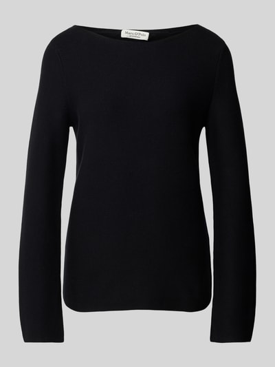 Marc O'Polo Strickpullover mit geripptem U-Boot-Ausschnitt Black 2