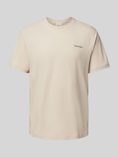 CK Calvin Klein T-Shirt mit Label-Print Beige 2