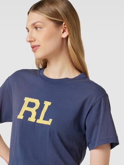 Polo Ralph Lauren T-shirt met labelprint, model 'PRIDE' Marineblauw - 3