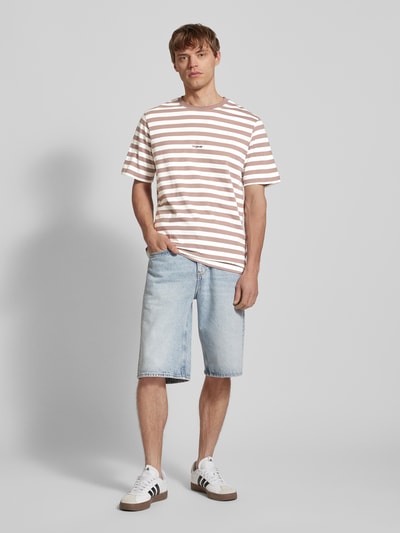 Jack & Jones T-Shirt mit Label-Print Modell 'VESTERBRO' Hellbraun 1