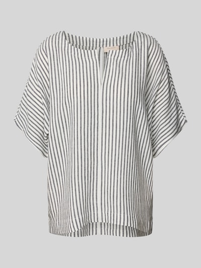 FREE/QUENT Loose Fit Blusenshirt aus Viskose-Leinen-Mix Modell 'Lavisco' Dunkelblau 2