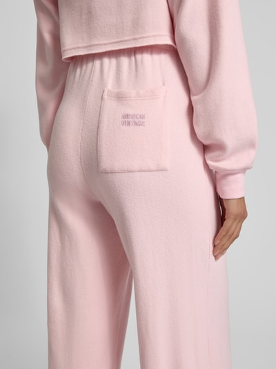 American Vintage Wide leg sweatbroek met elastische band Lichtroze - 3