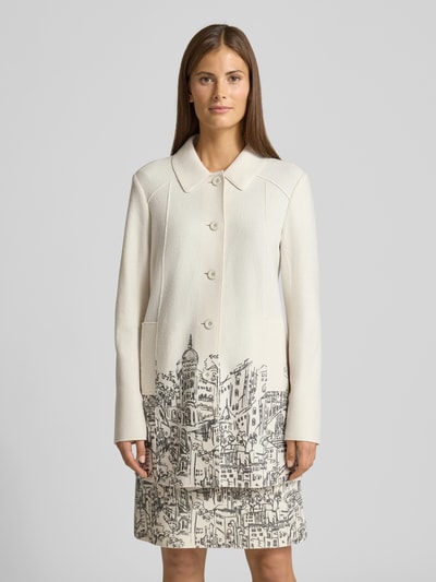 Marc Cain Slim fit lange blazer van scheerwol Zand - 4