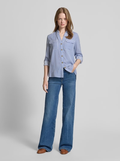 Vero Moda Regular fit overhemdblouse van pure viscose, model 'BUMPY' Koningsblauw - 1