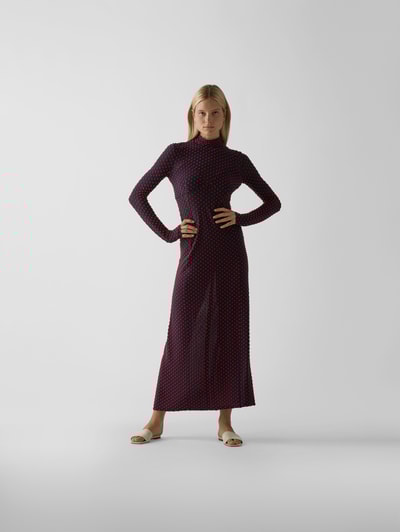 Paco Rabanne Maxikleid mit Polka Dots Dunkelblau 1