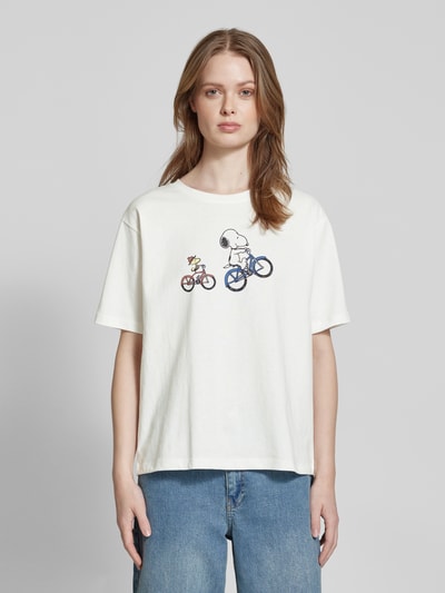 Jake*s Casual T-Shirt mit Motiv-Print Offwhite 4