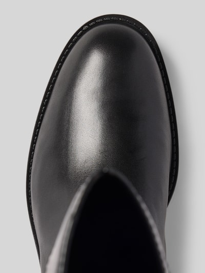 Produktfoto, Stiefel aus Leder mit Label-Detail Modell 'KIMMEE' von MICHAEL Michael Kors, echtes Leder, abgerundete Spitze, Zamek błyskawiczny, detal z logo, wysokość obcasa: 3 cm, wysokość cholewki: 41 cm, szerokość cholewki: 18 cm, czarna gładka powierzchnia