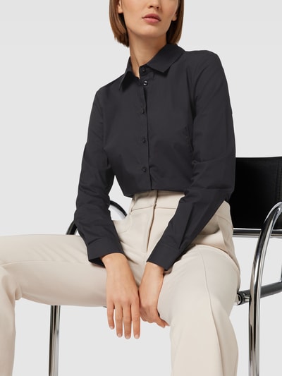 Christian Berg Woman Hemdbluse mit Ziernähten Schwarz 3