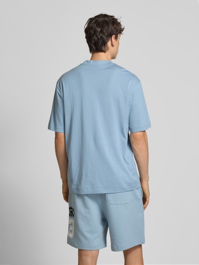 Hugo Blue T-Shirt mit Logo-Print Modell 'Nalax' Rauchblau 5