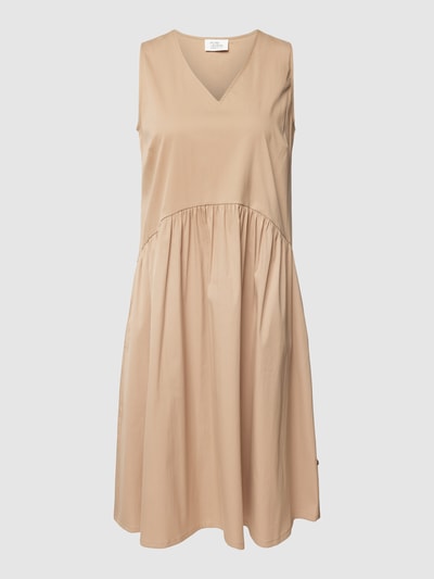 ROBE LÉGÈRE Knielanges Kleid mit V-Ausschnitt Camel 2
