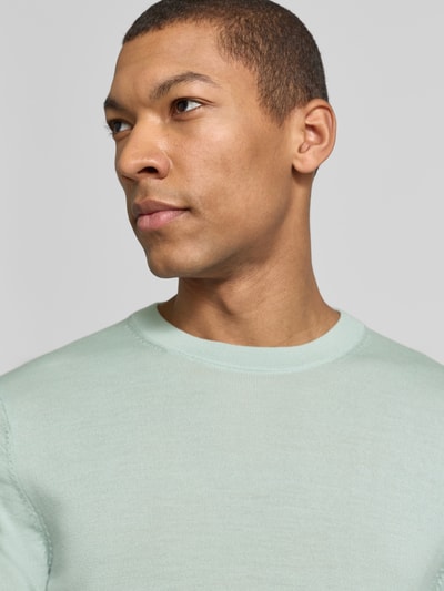 Selected Homme Sweter z czystej wełny krój regular fit model 'TRAY' Miętowy 3