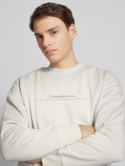 Calvin Klein Jeans Sweatshirt met labelprint Offwhite - 3