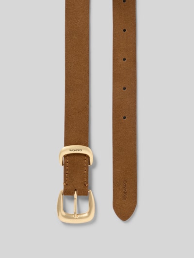 Productfoto, Gürtel aus Leder mit Dornschließe van CK Calvin Klein, echt leer, klassiek model, doornsluiting, labeldetail, breedte 2 cm