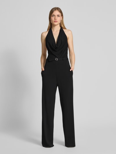 HUGO Jumpsuit mit Wasserfall-Ausschnitt Modell 'Kafesa' Black 4