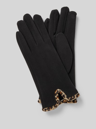 EEM Regular Fit Handschuhe mit Animal-Print Black 1