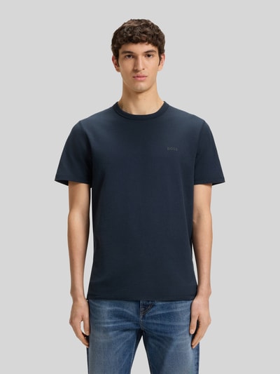 BOSS Orange damski t-shirt o kroju regular fit z czystej bawełny model 'TEGOOD' Granatowy 4