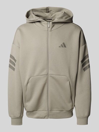 ADIDAS SPORTSWEAR Oversized Sweatjacke mit Label-Print Taupe 2