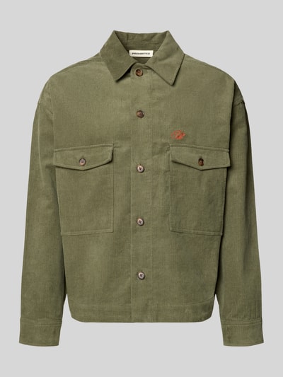 PROHIBITED Hemdjacke mit Knopfleiste Oliv 2