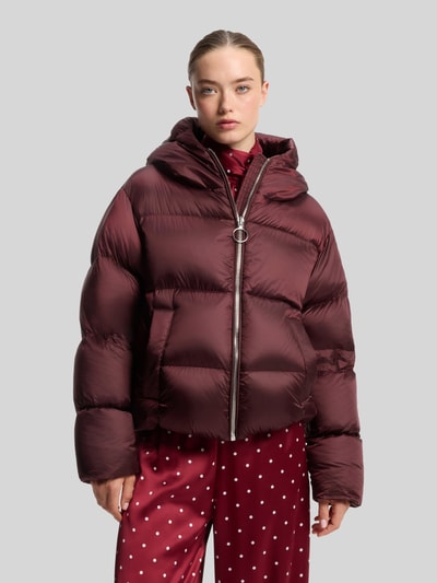 HUGO Relaxed Fit Daunenjacke mit Kapuzenkragen Modell 'Francesca-2' Bordeaux 4